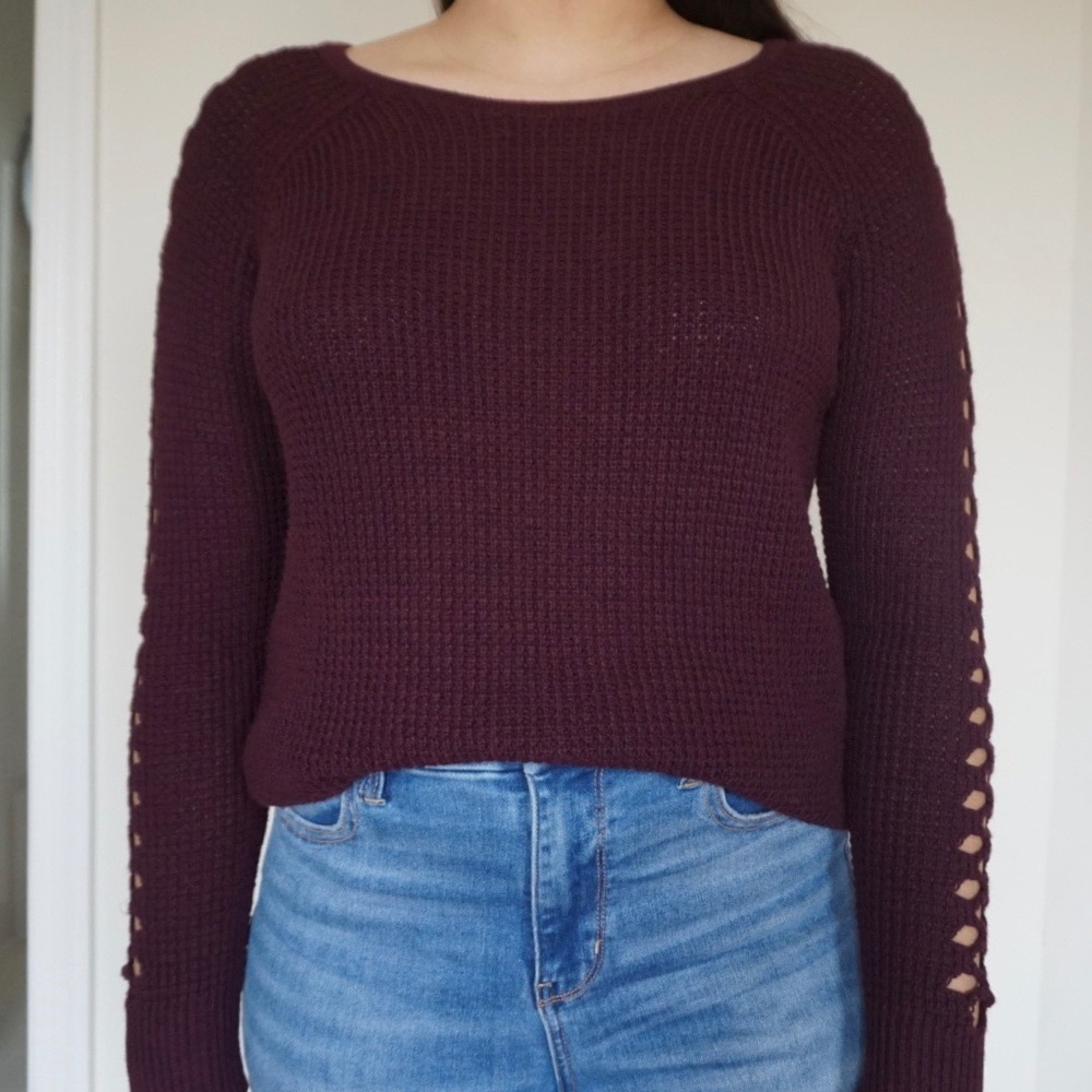 NWT American Eagle Dark Purple Knit Sweater